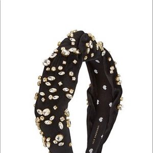 Lele Sadoughi jeweled velvet knot headband